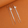 925 Sterling Silver Butterfly Bow Tassel Drop Earrings Light Luxury Fashion Animal Style Elegant Face Slimming Earrings For Women