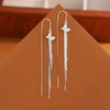 925 Sterling Silver Butterfly Bow Tassel Drop Earrings Light Luxury Fashion Animal Style Elegant Face Slimming Earrings For Women