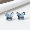 Sterling Silver Butterfly Crystal Stud Earrings Simple Exquisite Geometric Small Earrings