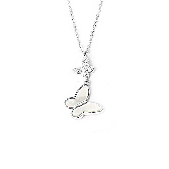 925 Sterling Silver Butterfly Pendant Necklace With Fritillaria Detail Electroplated Clavicle Chain Light Luxury Animal Style Jewelry For Women