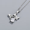 925 Sterling Silver Butterfly Pendant Necklace With Mixed Gem Inlay Electroplated Geometric Clavicle Chain For Women