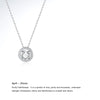 Sterling Silver Casual Hollow Out Inlay Round Zircon Pendant Necklace