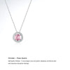 Sterling Silver Casual Hollow Out Inlay Round Zircon Pendant Necklace