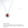 Sterling Silver Casual Hollow Out Inlay Round Zircon Pendant Necklace