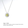 Sterling Silver Casual Hollow Out Inlay Round Zircon Pendant Necklace