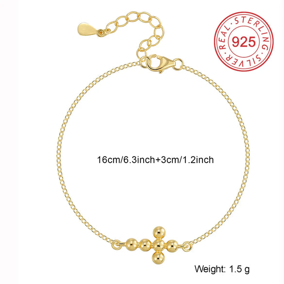 Sterling Silver Casual Simple Style Inlay Love Cross Solid Color Zircon Bracelets Bangle