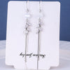 925 Sterling Silver Cat's Eye Geometric Long Tassel Earrings For Women Fashion Ear Wire Dangle Earrings