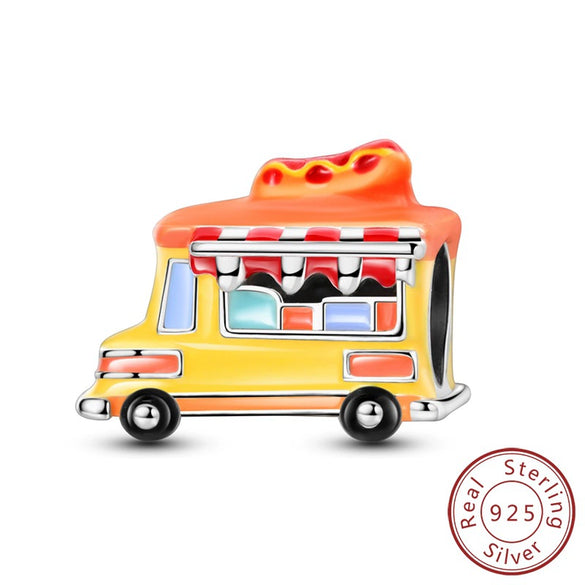 925 Sterling Silver Charm Beads Diy Accessories Bracelet With Coffee Cup Champagne Bicycle Perfume Charms And Dripping Oil Processing