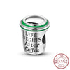 925 Sterling Silver Charm Beads Diy Accessories Bracelet With Coffee Cup Champagne Bicycle Perfume Charms And Dripping Oil Processing