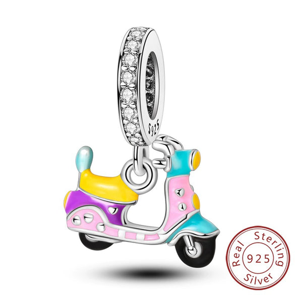 925 Sterling Silver Charm Beads Diy Accessories Bracelet With Coffee Cup Champagne Bicycle Perfume Charms And Dripping Oil Processing