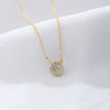 Sterling Silver Classic Round Microinlaid Zircon Geometric Pendant Necklace For Women