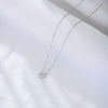 Sterling Silver Classic Round Microinlaid Zircon Geometric Pendant Necklace For Women