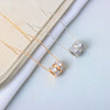 925 Sterling Silver Clavicle Necklace With Paved Six Pointed Star Three Ring Pendant Electroplated Cross Chain For Women