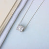 925 Sterling Silver Clavicle Necklace With Paved Six Pointed Star Three Ring Pendant Electroplated Cross Chain For Women