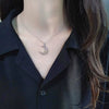 Sterling Silver Couple Necklaces With Planet Moon Pattern And Electroplating Design