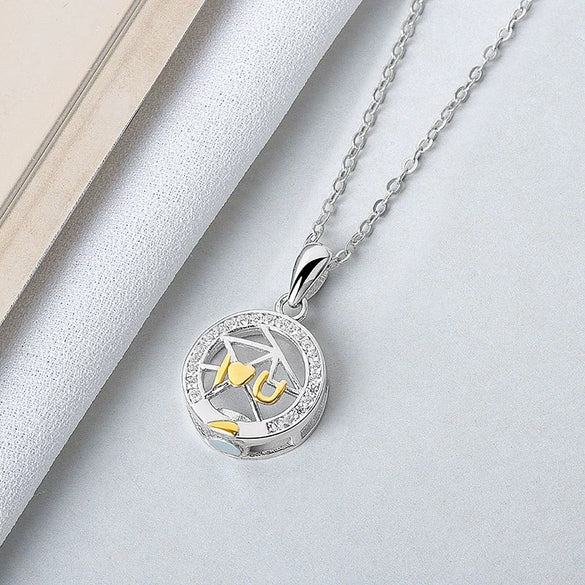 Sterling Silver Couple Necklaces With Planet Moon Pattern And Electroplating Design