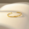 Sterling Silver Couple Open Bracelet With Retro Pledge Design And Electroplated Finish