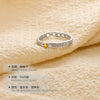 Sterling Silver Couple Ring With Electroplated Finish Simple Sun And Moon Design Adjustable Open Band