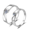 Sterling Silver Couple Ring With Heart Pattern And Electroplating Process