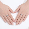 Sterling Silver Couple Ring With Heart Pattern And Electroplating Process