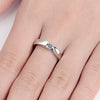 Sterling Silver Couple Ring With Heart Pattern And Electroplating Process