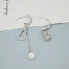 925 Sterling Silver Court Style Asymmetric Gourd Earrings Geometric Elegant Long Tassel Ear Stud And Ear Line