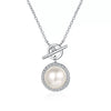 925 Sterling Silver Cross Chain Necklace With Flawless Freshwater Pearl And Moissanite Electroplated Clavicle Necklace For Women