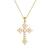 Sterling Silver Cross Chain Women's Hiphop Retro Trendy Diamond Set Pendant Necklace