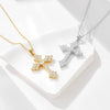 Sterling Silver Cross Chain Women's Hiphop Retro Trendy Diamond Set Pendant Necklace