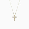 Sterling Silver Cross Daisy Electroplated Women's Geometric Ochain Necklace