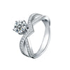 925 Sterling Silver Crown Diamond Ring With Micro Inlay For Women