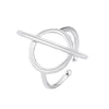 925 Sterling Silver Crown Geometric Circle Open Ring With Goldplated Finish Cute Adjustable Jewelry For Women