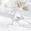 925 Sterling Silver Crown Geometric Circle Open Ring With Goldplated Finish Cute Adjustable Jewelry For Women