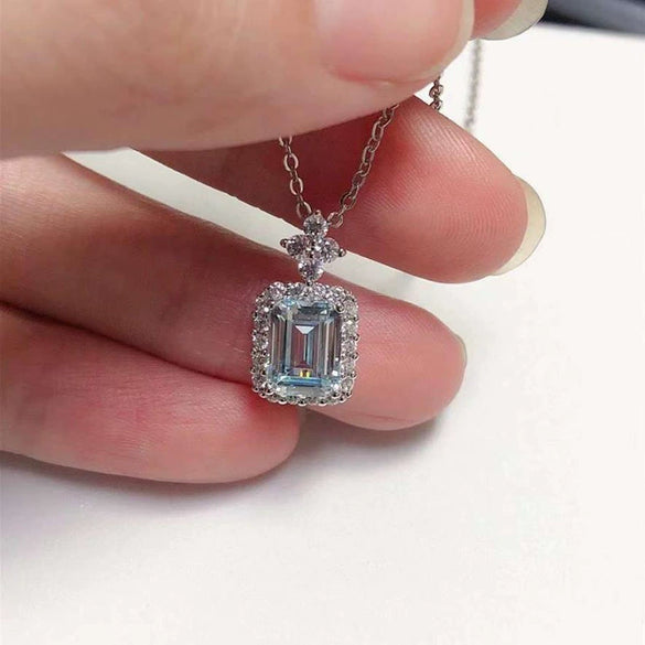 Sterling Silver Crown Pendant Necklace With Topaz Accent Electroplated Geometric Cross Chain Jewelry