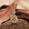 Sterling Silver Crystal Geometric Amethyst Pendant Collarbone Necklace Set With Gemstones Unisex