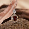 Sterling Silver Crystal Geometric Amethyst Pendant Collarbone Necklace Set With Gemstones Unisex
