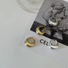 925 Sterling Silver Curved Oval Drop Shape Earrings Set With Pearls For Women Minimalist Geometric Style