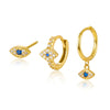 925 Sterling Silver Devil's Eye Cartoon Characters Earrings Set With Seiko Design