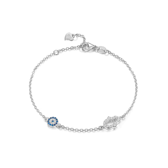 225 Sterling Silver Devil's Eye Diamond Cartoon Character Bracelet