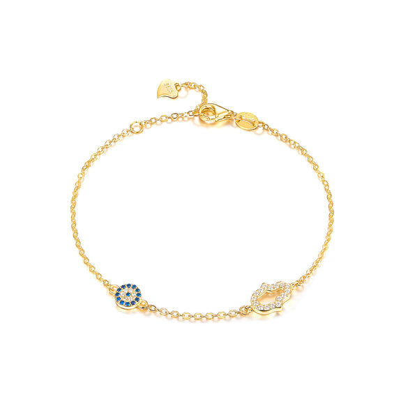 225 Sterling Silver Devil's Eye Diamond Cartoon Character Bracelet