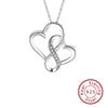 Sterling Silver Double Heart Necklace Unlimited Love Design