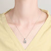 925 Sterling Silver Double Heart Pendant Necklace With Zircon Box Chain Electroplated Geometric Collarbone Necklace For Women