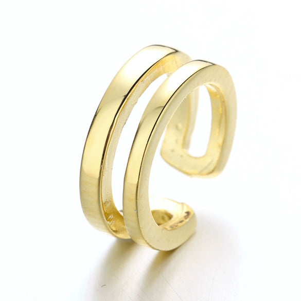 925 Sterling Silver Double Layer Twist Ear Cuff Geometric Electroplated Clip On Earring For Women Minimalist Ear Jewelry