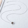 Sterling Silver Double Ring Pendant Couple Necklace Simple Elegant Electroplated Cross Chain Necklace For Women