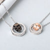 Sterling Silver Double Ring Pendant Couple Necklace Simple Elegant Electroplated Cross Chain Necklace For Women