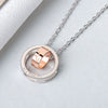 Sterling Silver Double Ring Pendant Couple Necklace Simple Elegant Electroplated Cross Chain Necklace For Women