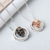 Sterling Silver Double Ring Pendant Couple Necklace Simple Elegant Electroplated Cross Chain Necklace For Women