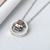 Sterling Silver Double Ring Pendant Couple Necklace Simple Elegant Electroplated Cross Chain Necklace For Women