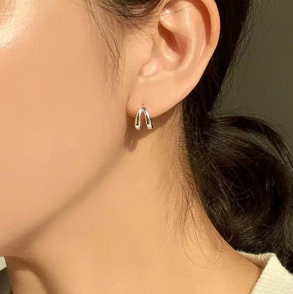 925 Sterling Silver Doublelayer Drop Shape Geometric Earrings Set With Pearls For Women