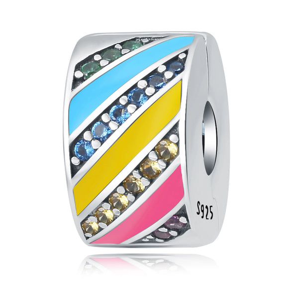 925 Sterling Silver Dripping Oil Style Diy Jewelry Bracelet Necklace Accessories Charm Bead